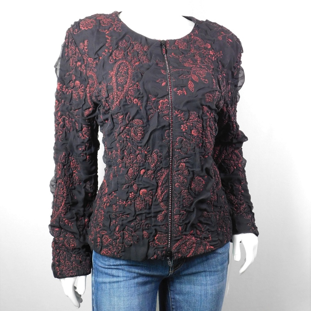 Joseph Ribkoff Metallic Floral Textured Jacket (61225)